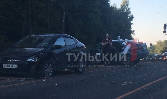 Под Тулой автомобиль каршеринга попал в массовое ДТП