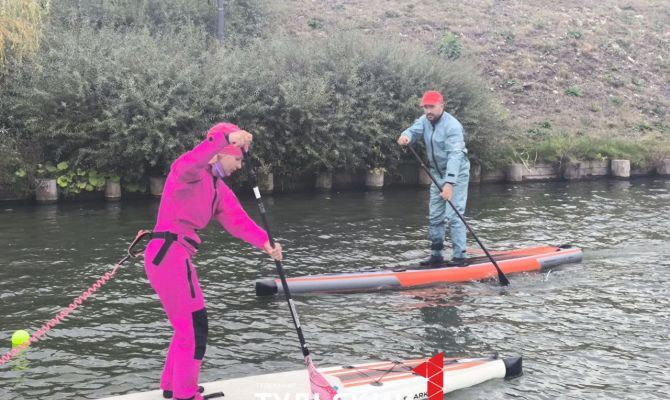 Больше 70 сап-серферов собрались на Казанской набережной в Туле