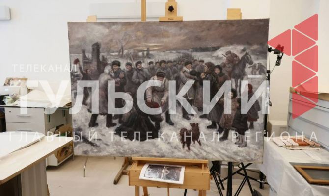 В Туле  впервые реставрируют полотна  военного периода: фоторепортаж