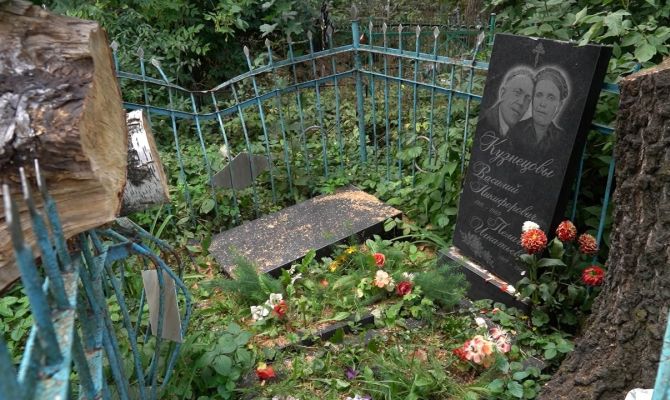 На Спасском кладбище орудуют "черные лесорубы": из-за падения деревьев пострадали памятники