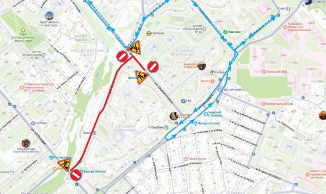 Движение транспорта ограничили на улице Хворостухина в Туле