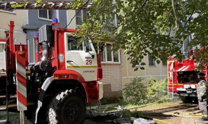 В Ефремове при пожаре спасли шестерых детей