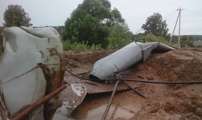 В Суворовском районе упала водонапорная башня стоимостью в полмиллиона рублей