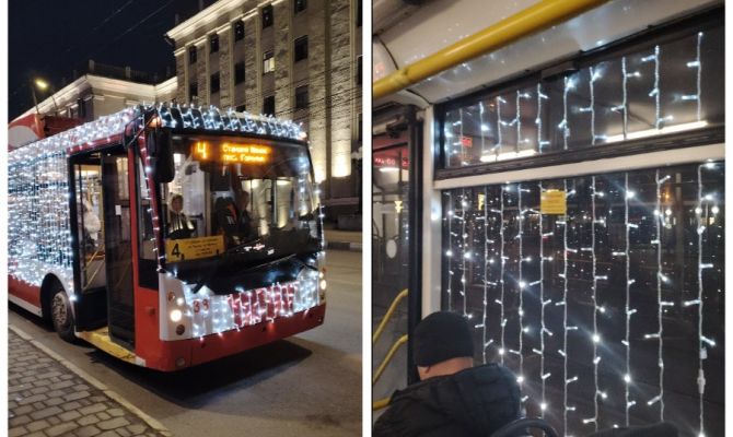 В Туле запустили сияющий троллейбус