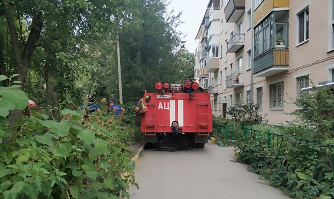 В Туле загорелась дверь в квартире многоэтажного дома