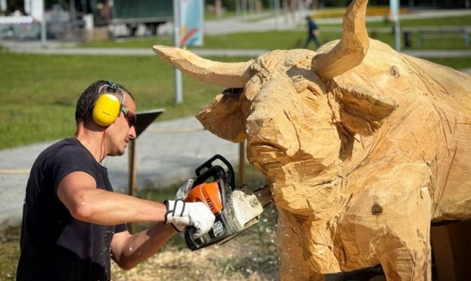Скульптура быка мастера из Алексина вошла в ТОП-5 на фестивале в Свердловской области