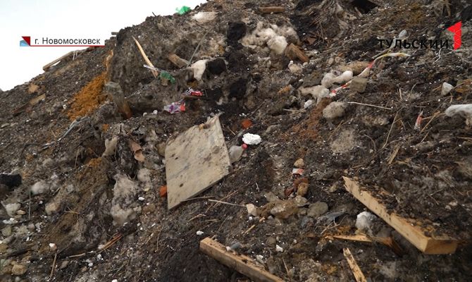 В Новомосковске берег пруда превратился в свалку для ненужного грунта со стройки нового ЖК