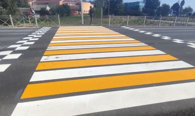 Сколько пешеходных переходов рядом со школами обновили в Туле
