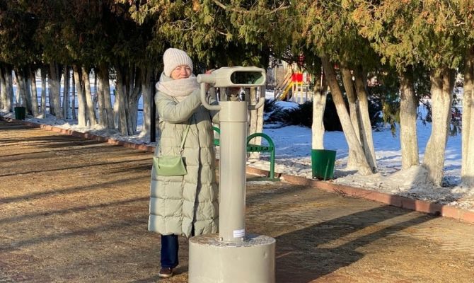 В Веневе установили уличный стационарный бинокль