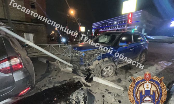 На улице Демидовской в Туле 36-летний водитель устроил тройное ДТП