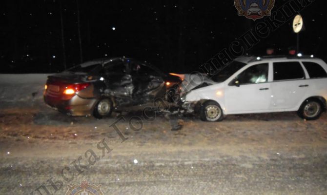 В Донском «Hyundai» выскочил на встречную полосу и столкнулся с «Лада Калина»