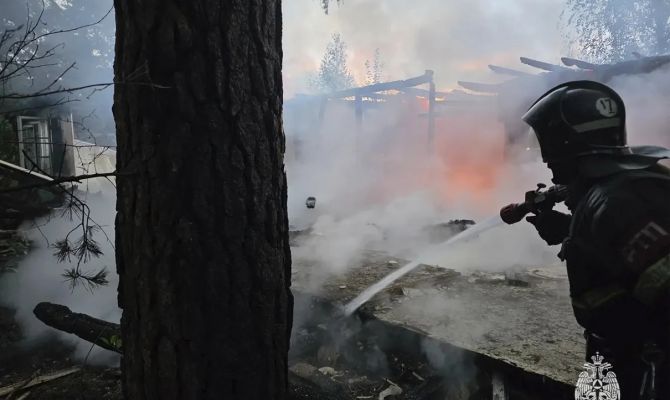 В Тульской области сгорели дача и баня