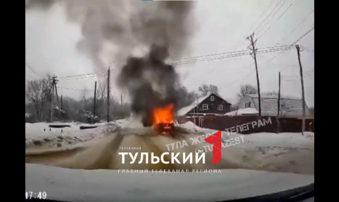 Легковушка сгорела в Богородицке