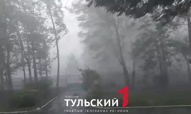 Появилось видео эпицентра шторма под Тулой