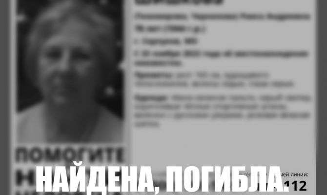 Пропавшая пенсионерка, которую искали в Тульской области, найдена погибшей