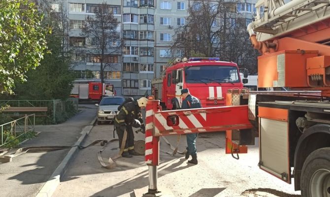 В Туле на улице Горького загорелся многоэтажный дом