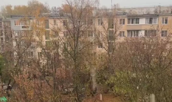 Утром 13 октября в Туле пошел первый снег