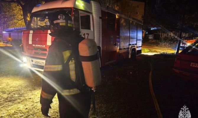 При пожаре в Алексине пострадал мужчина