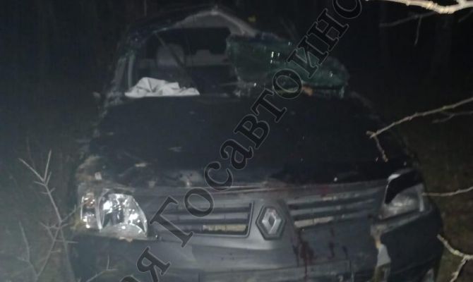 В Киреевском районе 65-летний мужчина на Renault Logan перевернулся