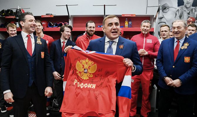 Сборная России по хоккею обыграла команду из Белоруссии в Туле