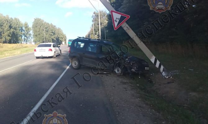 В Большой Туле пенсионерка на "Ладе" въехала в столб