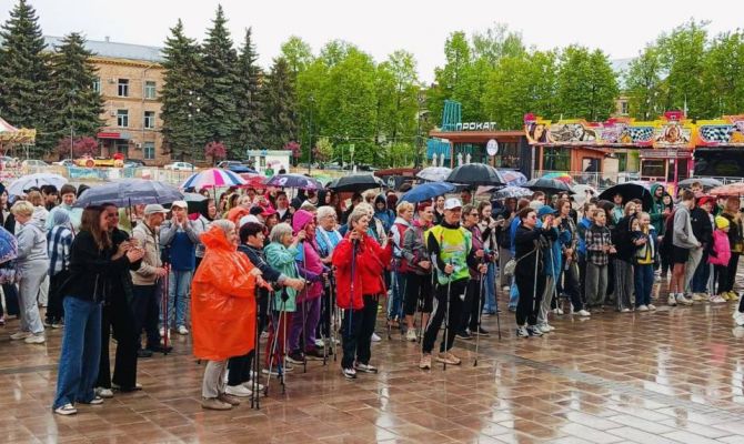 Жители Щекино вышли на старт «Маршрута здоровья»