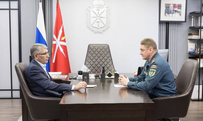 Дмитрий Миляев встретился с новым начальником МЧС по Тульской области