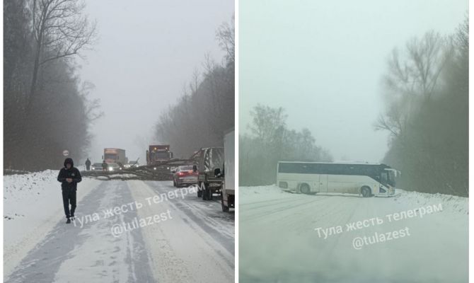 Дорога между Кострово и Ново-Клейменово под Алексином заблокирована