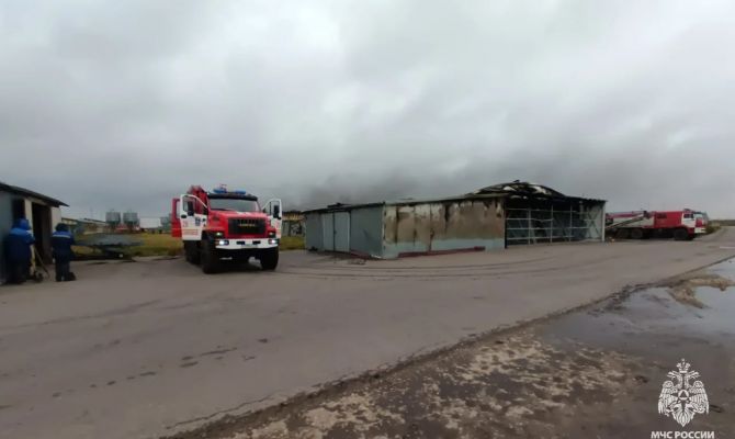 Пожар на предприятии "Воловский бройлер" удалось ликвидировать