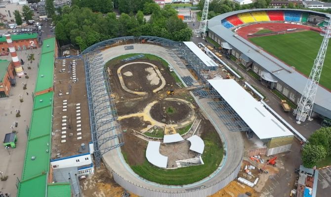 Работы по реконструкции тульского велотрека идут с опережением графика