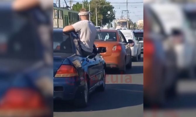 В Туле мужчина «зайцем» проехал на иномарке по центру города