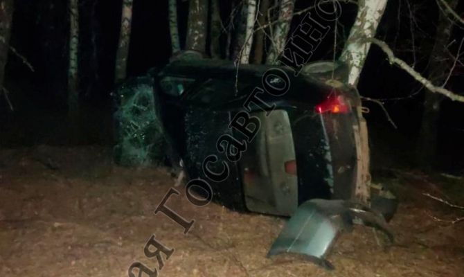 В Одоевском районе водитель выехал на «встречку», перевернулся и получил серьезные травмы