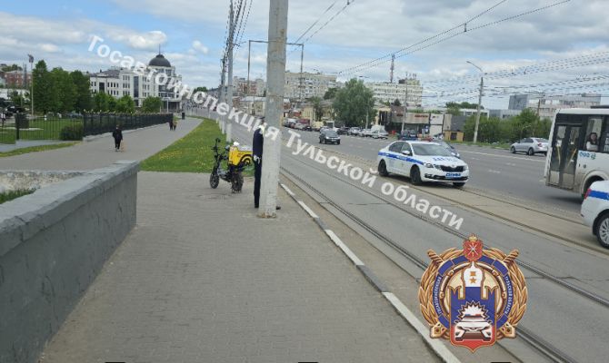 Пьяный туляк упал с электровелосипеда
