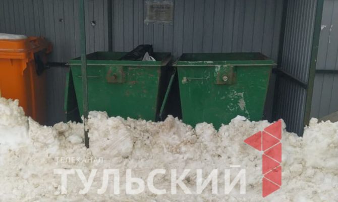 В Туле мусорные контейнеры засыпало снегом: куда обращаться жителям