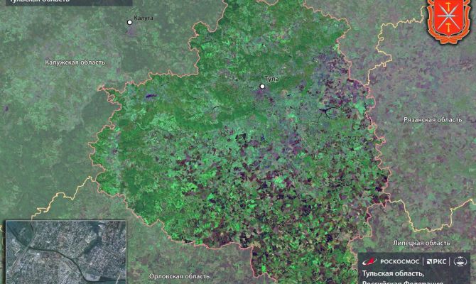 Роскосмос опубликовал фотографию Тульской области из космоса