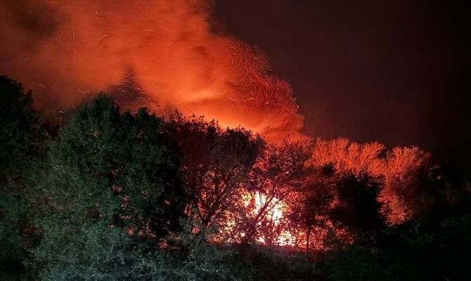 В Новомосковске загорелось заброшенное здание