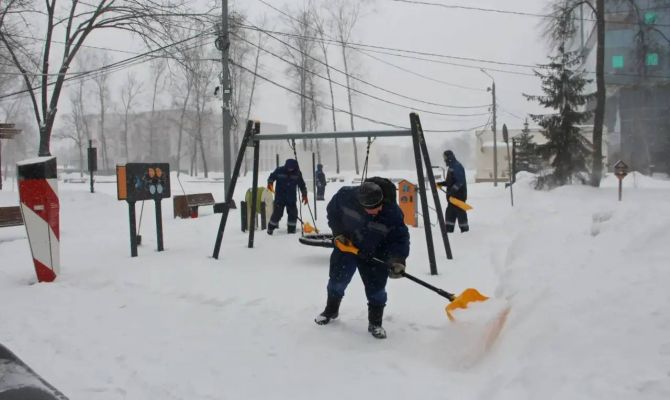 В тульских парках начали устранять последствия снегопада