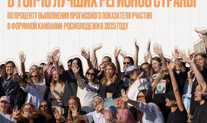 Тульская область вошла в топ-10 лучших по итогам форумной кампании Росмолодёжи в 2025 году