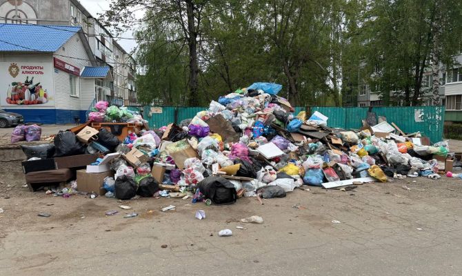 В центре Новомосковска появилась огромная свалка