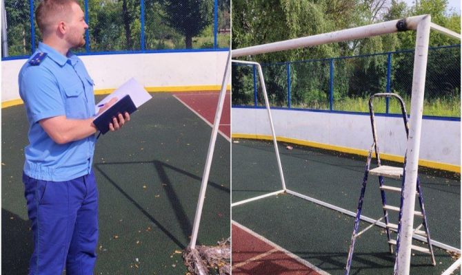 В Липках футбольные ворота упали на ребёнка