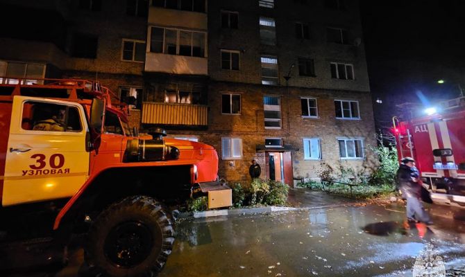 В Узловой при пожаре погиб мужчина