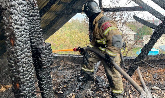 В Кимовском районе сгорел частный дом