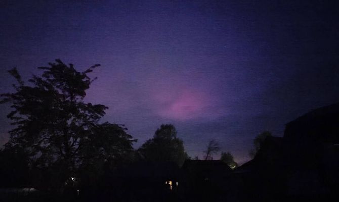 Ночью в Тульской области заметили полярное сияние
