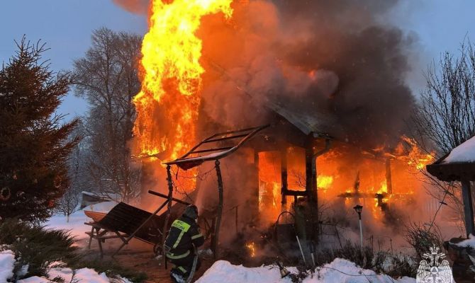 Под Кимовском 30 декабря сгорела баня
