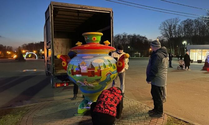 Самовар из Центрального парка Тулы отвезли на выставку «Россия» на ВДНХ