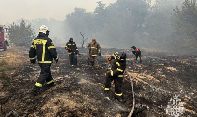 Тульские спасатели помогают тушить ландшафтные пожары в ЛНР