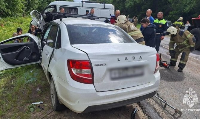 Трое взрослых и двое детей пострадали при столкновении грузовика и легковушки под Узловой