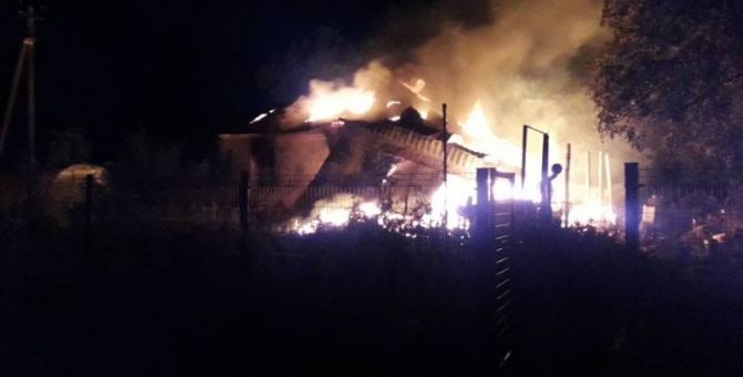 В Алексинском районе сегодня ночью произошел пожар