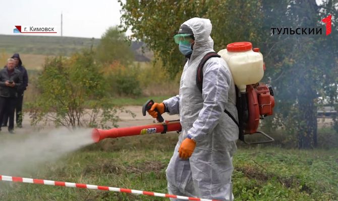 На границе Тульской области прошли учения по ликвидации вспышки африканской чумы свиней