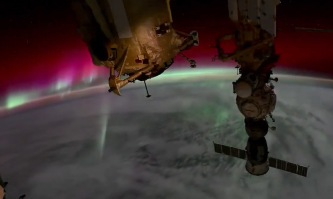 Опубликованы кадры северного сияния из космоса